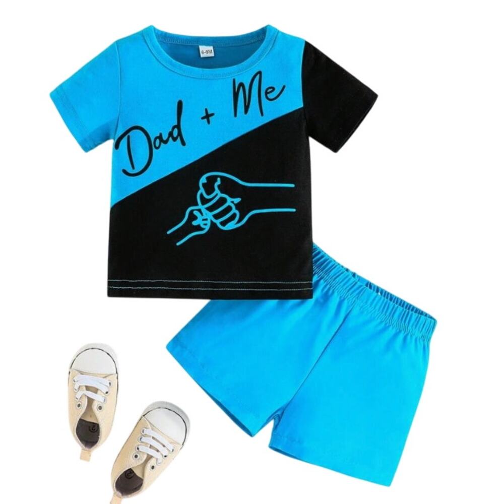Boys Dad + Me T-Shirt and Shorts Set in Blue, Size 9-12M